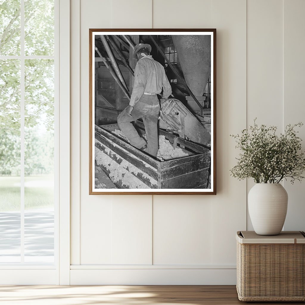 1939 Vintage Photo of Worker Packing Cotton Linters - Available at KNOWOL