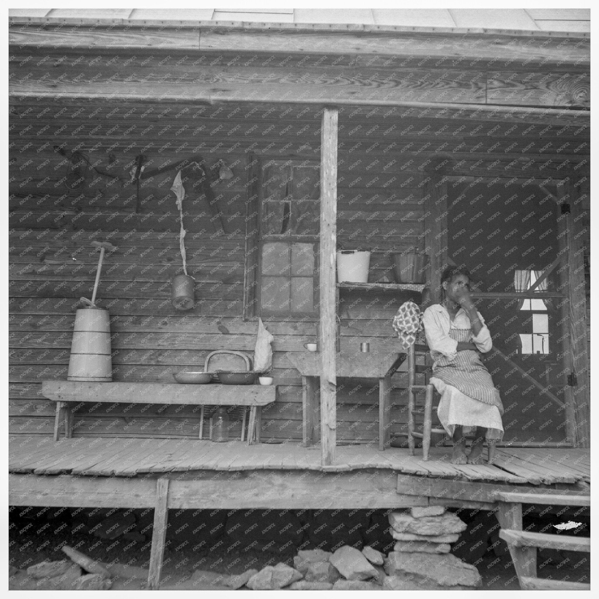 1939 Vintage Porch Scene in Person County North Carolina - Available at KNOWOL