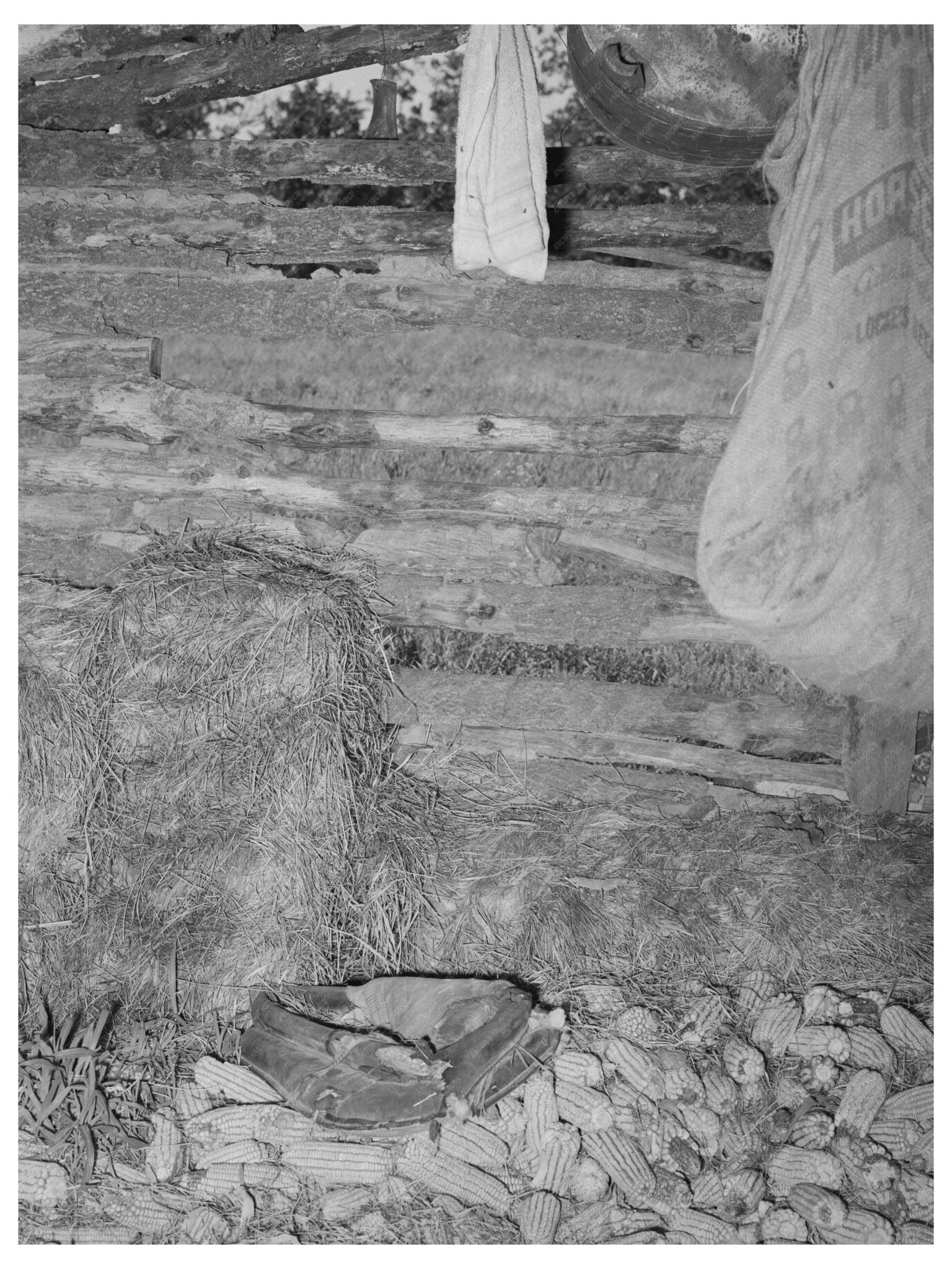 1939 Vintage Shed Interior for Agricultural Laborers Oklahoma - Available at KNOWOL