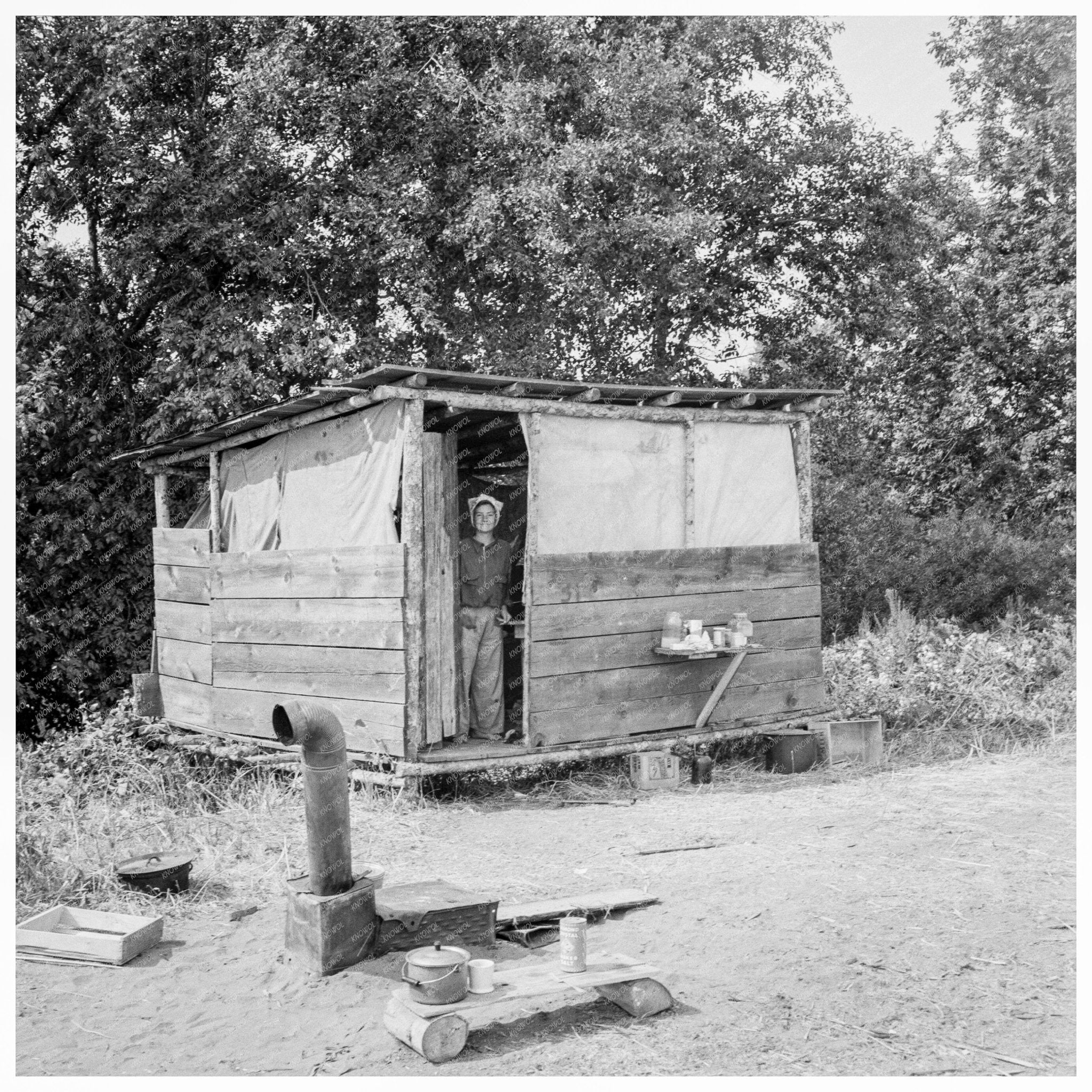 1939 Vintage Shelters for Hop Pickers in Oregon - Available at KNOWOL