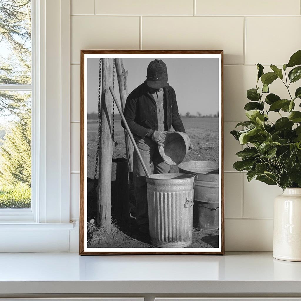 1940 Vintage Farm Life Pouring Bran for Hog Mash - Available at KNOWOL