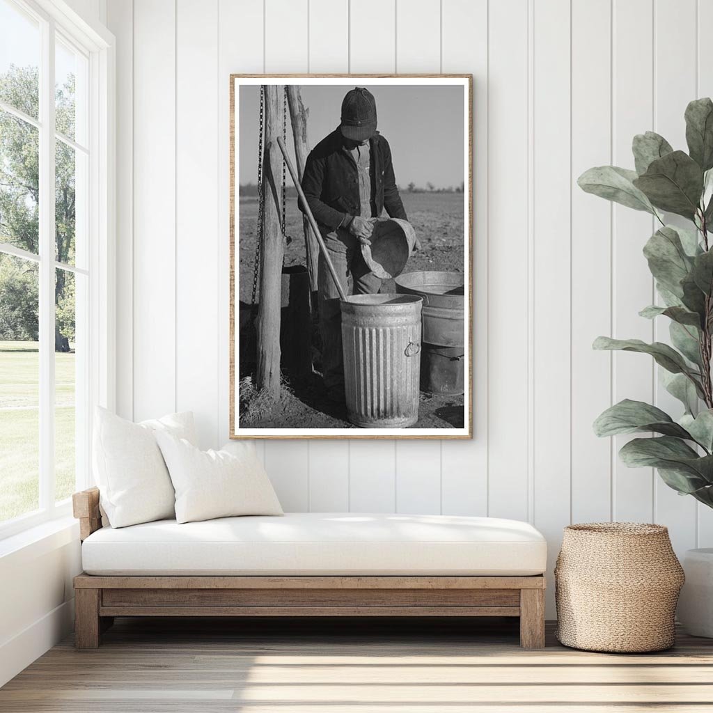 1940 Vintage Farm Life Pouring Bran for Hog Mash - Available at KNOWOL