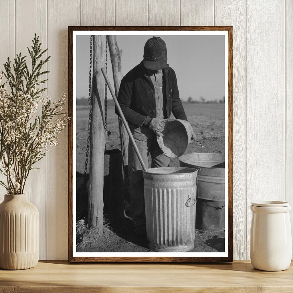 1940 Vintage Farm Life Pouring Bran for Hog Mash - Available at KNOWOL