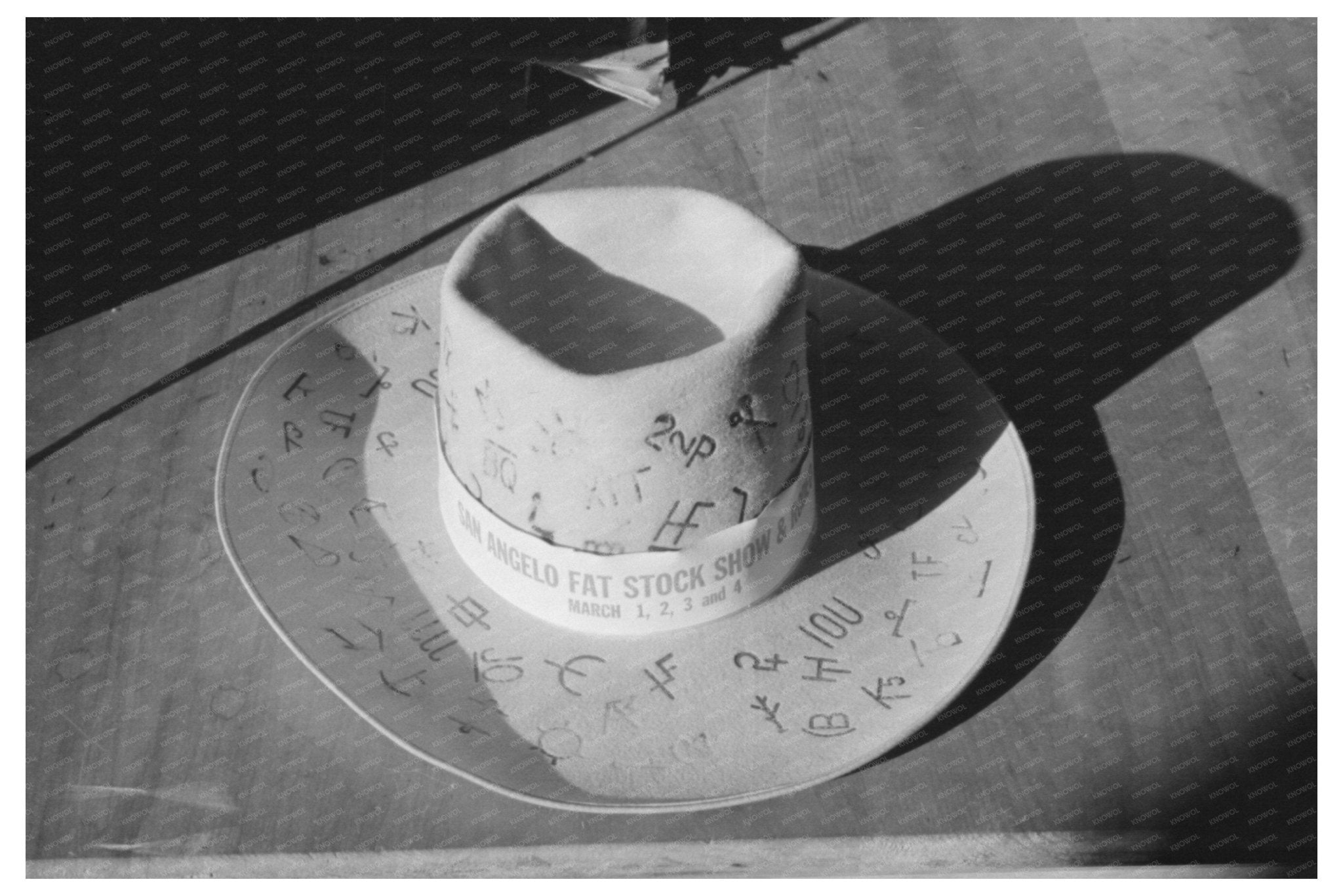 1940 Vintage Hat with Cattle Brands from San Angelo Texas - Available at KNOWOL