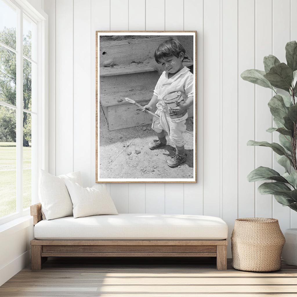 1940 Vintage Photo of Boy Playing with Horse in New Mexico - Available at KNOWOL