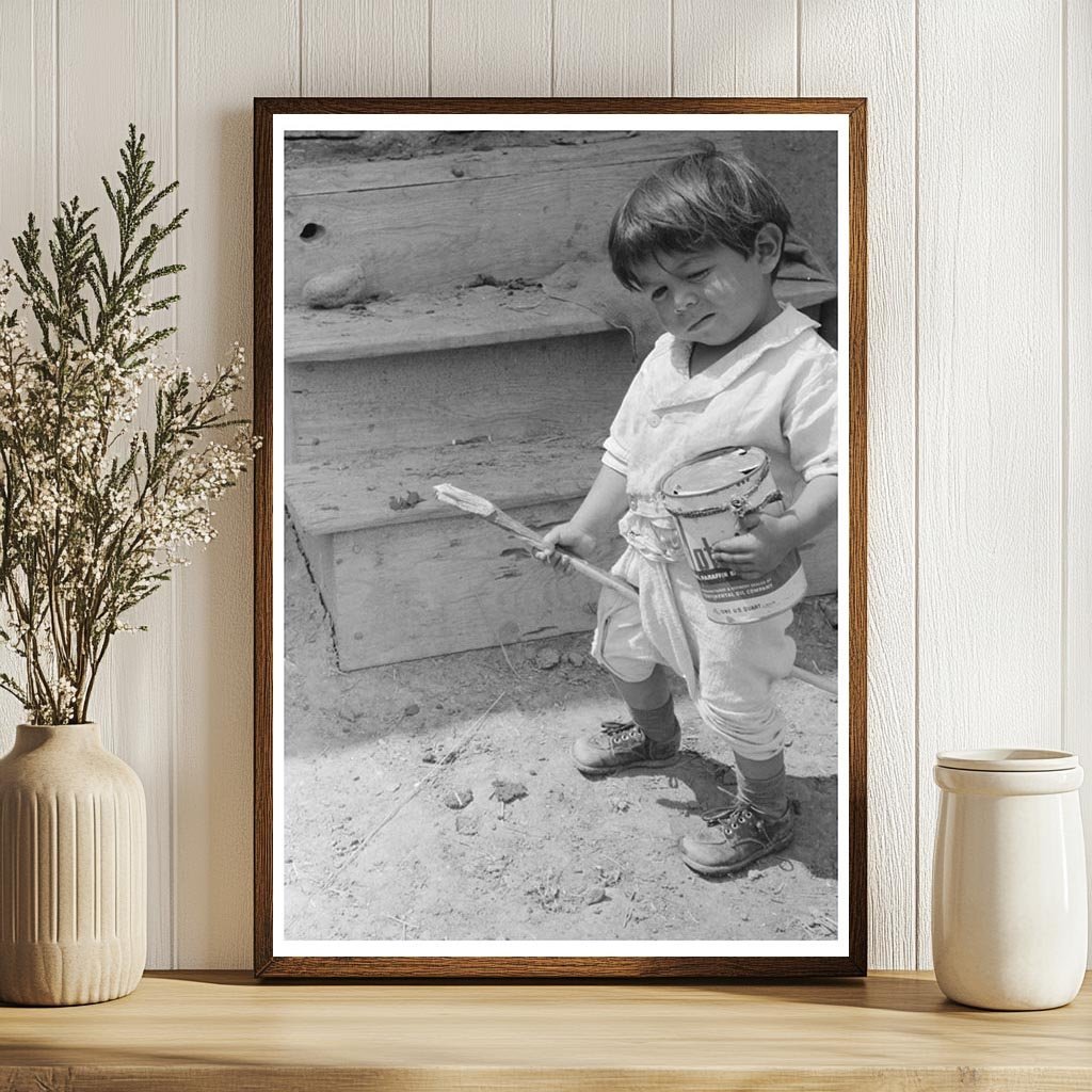 1940 Vintage Photo of Boy Playing with Horse in New Mexico - Available at KNOWOL