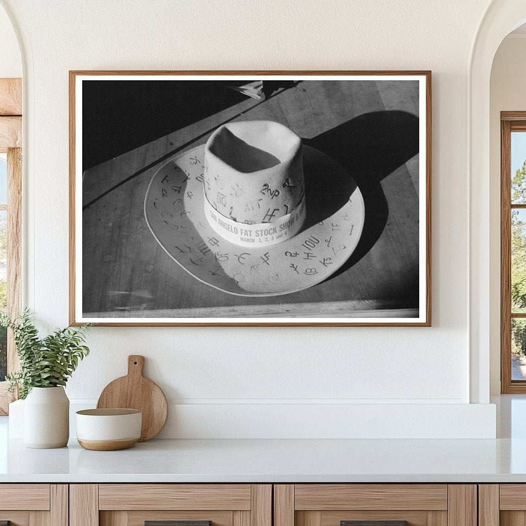 1940 Vintage Photo of Cattle Brand Hat in San Angelo Texas - Available at KNOWOL