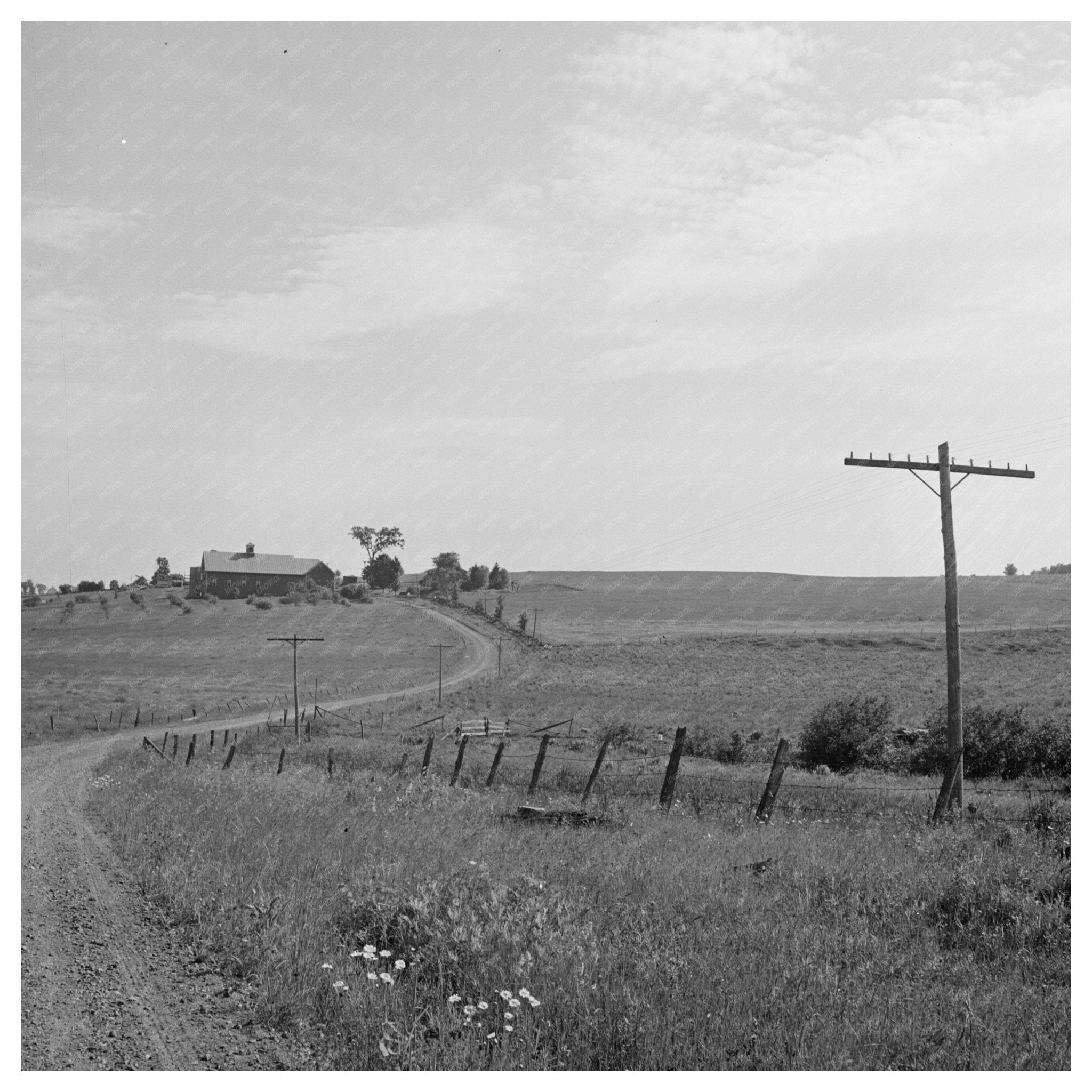 1940 Vintage Rural Road to Charles Ormsbee Farm Vermont - Available at KNOWOL