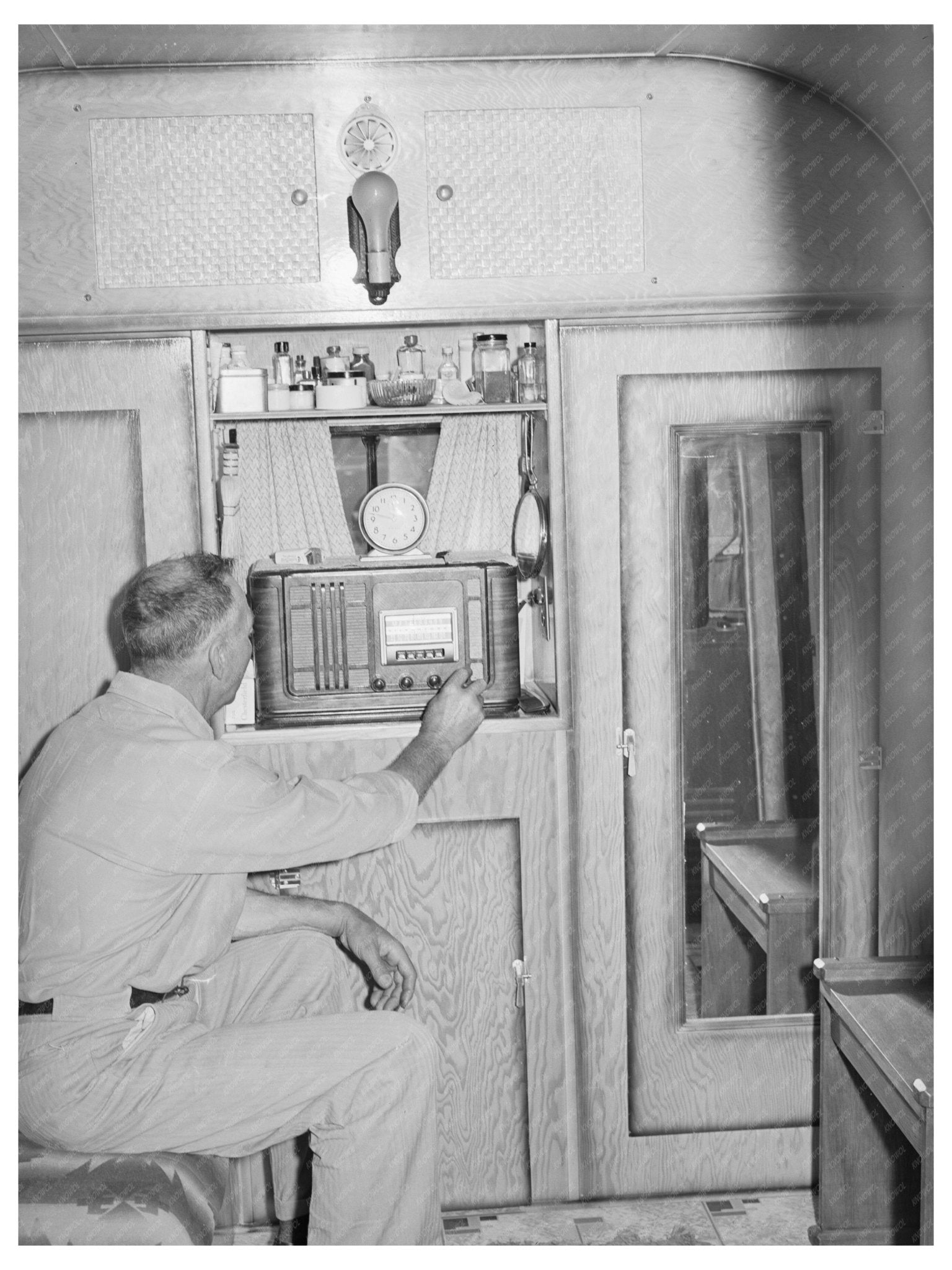 1941 Construction Worker in Trailer Home San Diego California - Available at KNOWOL