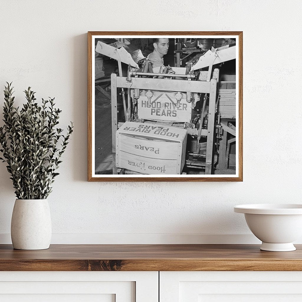 1941 Vintage Photo of Workers Lidding Pear Crates Oregon - Available at KNOWOL