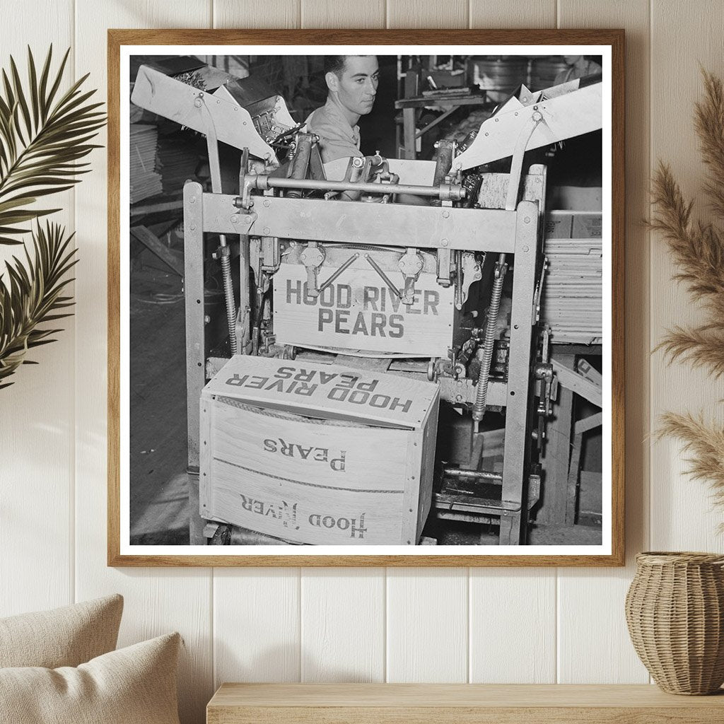 1941 Vintage Photo of Workers Lidding Pear Crates Oregon - Available at KNOWOL