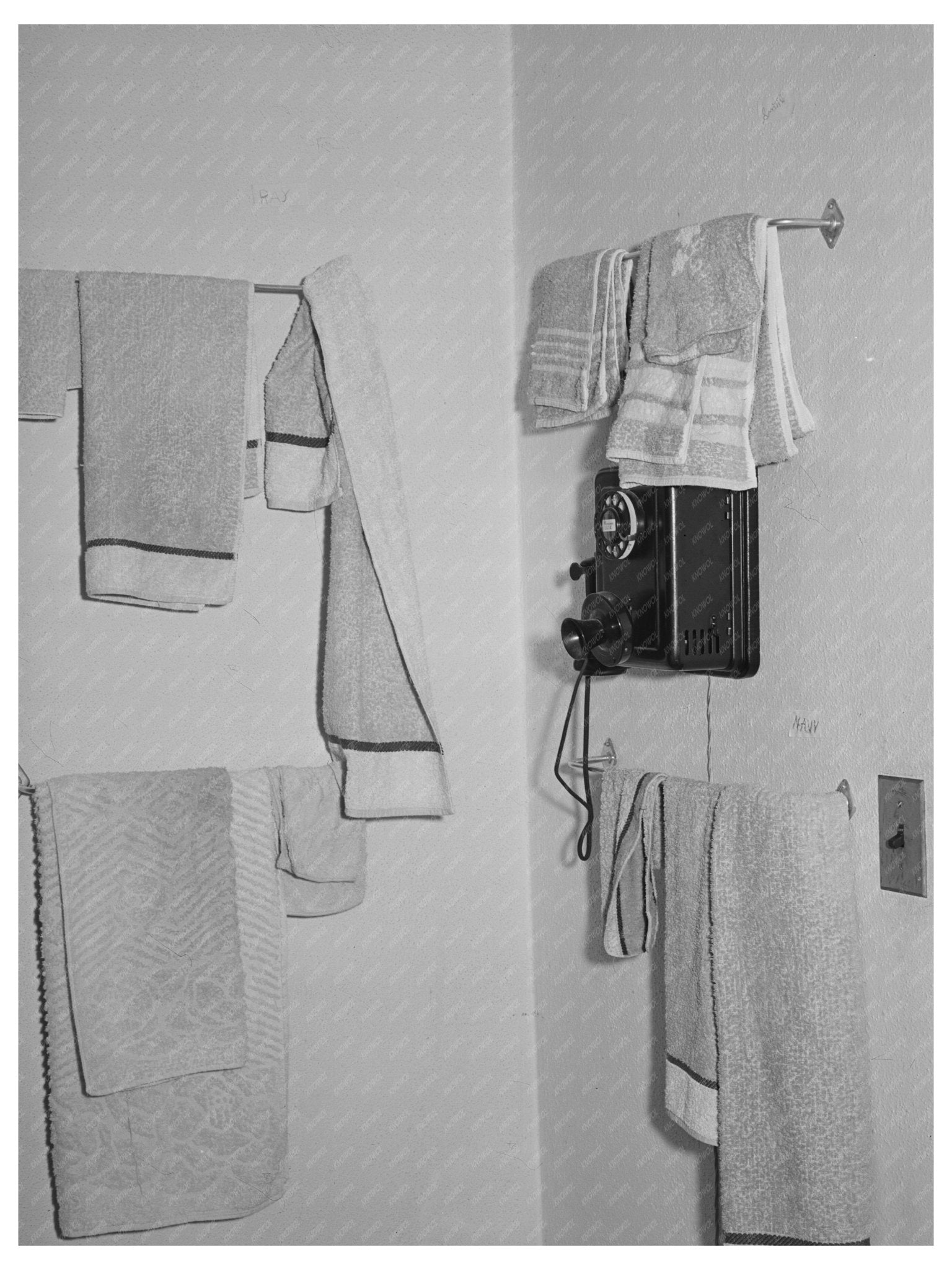 1941 Vintage Towels in San Diego Boarding House for Men - Available at KNOWOL