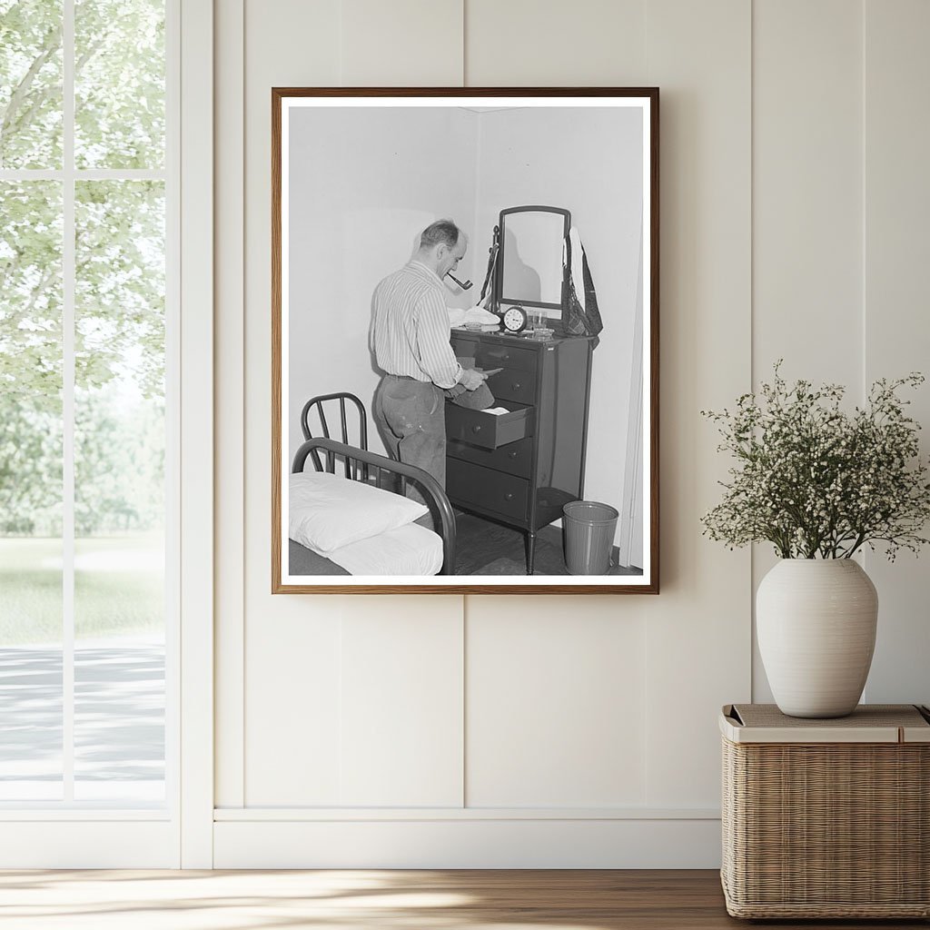 1941 Workman in Living Quarters at Bremerton Dormitories - Available at KNOWOL