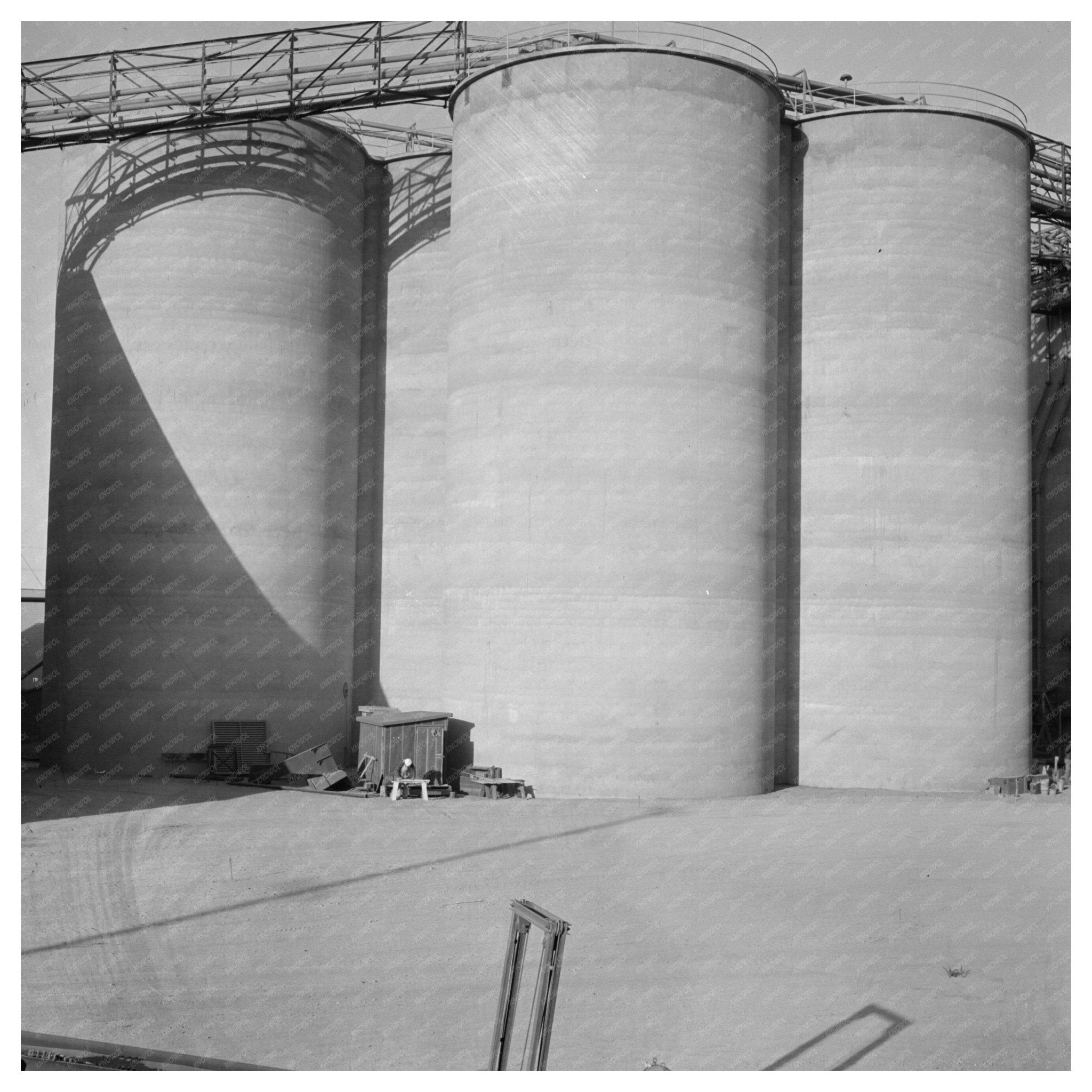 1942 Vintage Image of Ore Storage Silos in Las Vegas - Available at KNOWOL