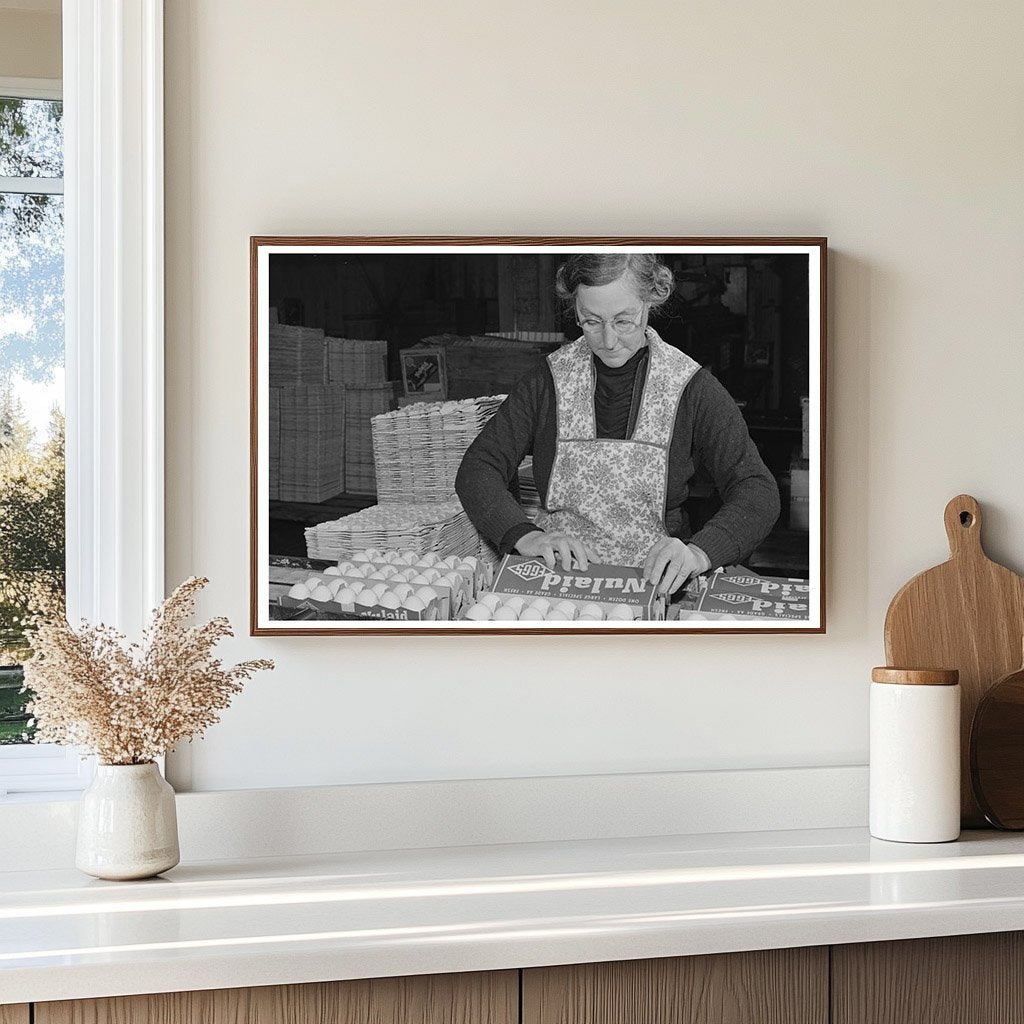 1942 Vintage Image of Workers Packing Eggs in California - Available at KNOWOL