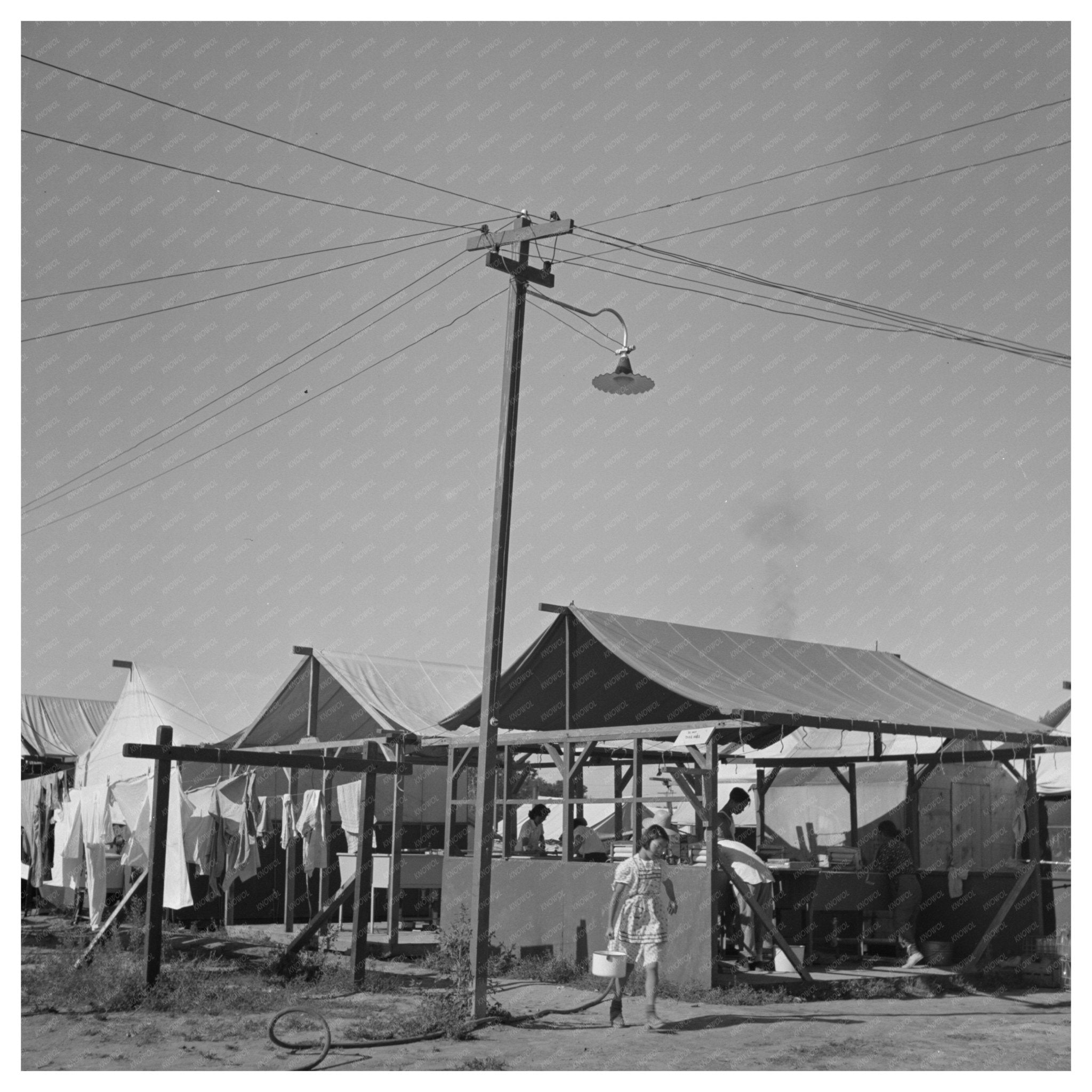 1942 Vintage Laundry Room at Farm Security Camp Nyssa Oregon - Available at KNOWOL