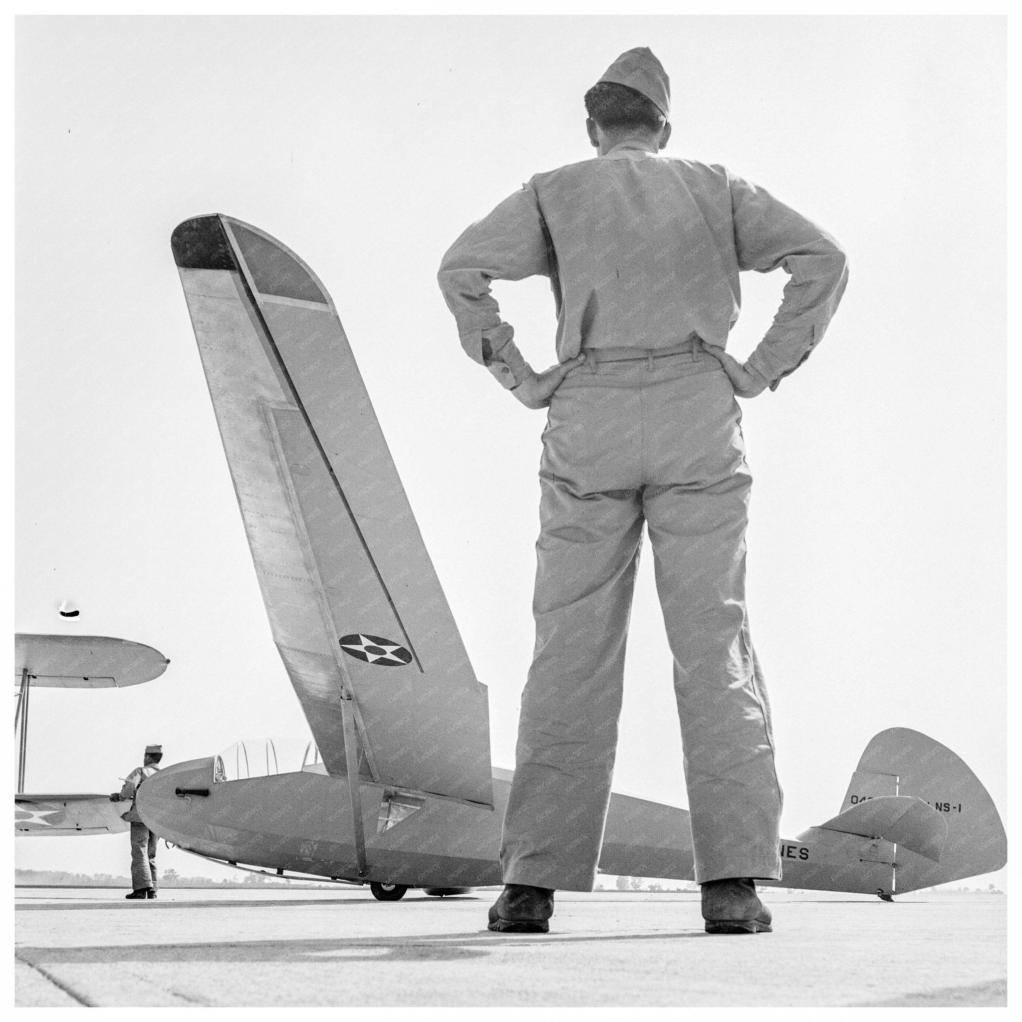 1942 Vintage Photo of Student Preparing for Flight in Glider Plane at Parris Island SC - Available at KNOWOL