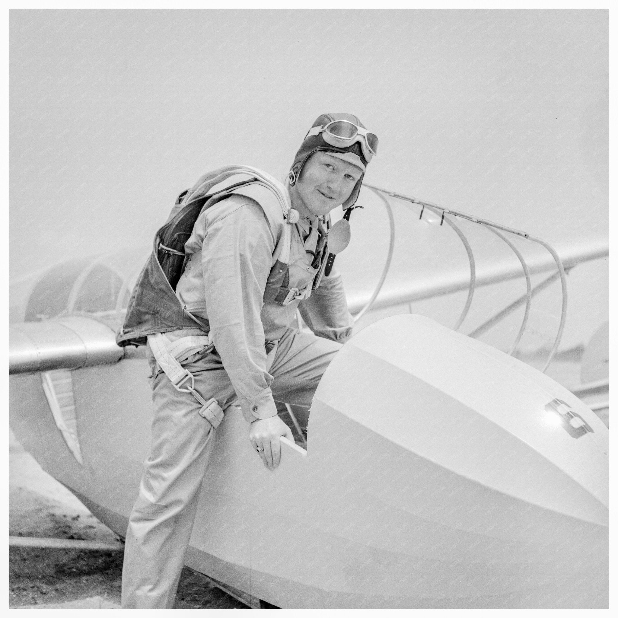 1942 Vintage Photo of U.S. Marine Corps Trainee at Parris Island Glider Training Camp - Available at KNOWOL