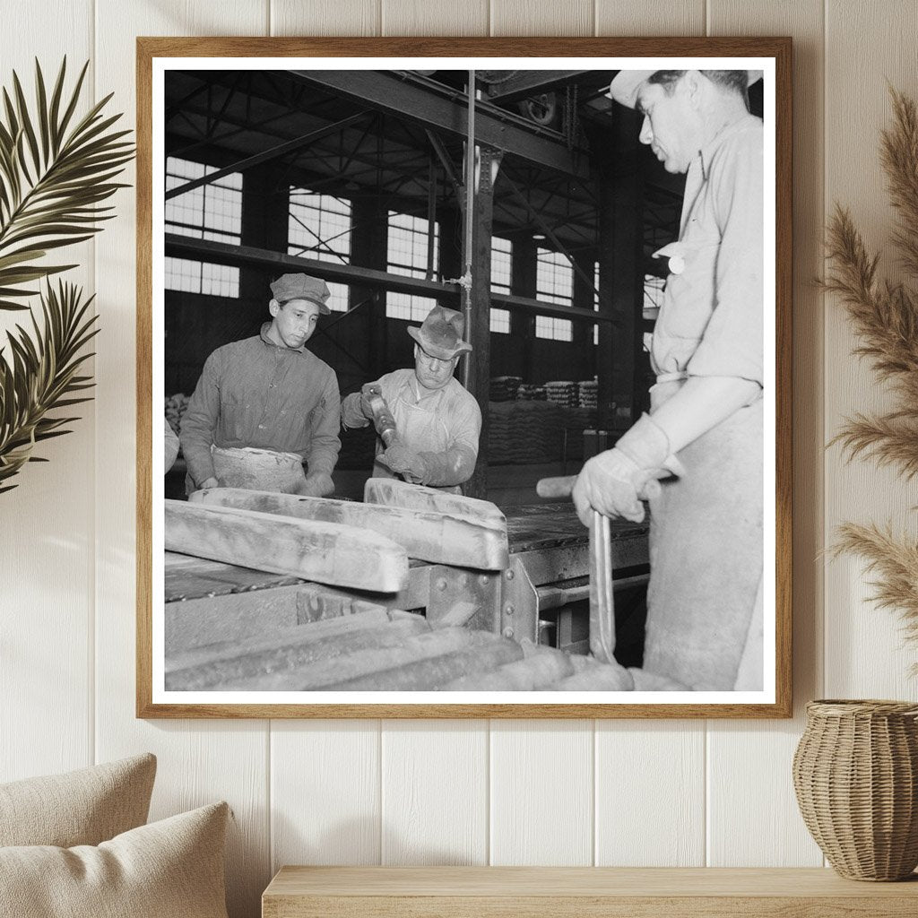 1942 Vintage Photo of Workman Trimming Ingot in El Paso - Available at KNOWOL
