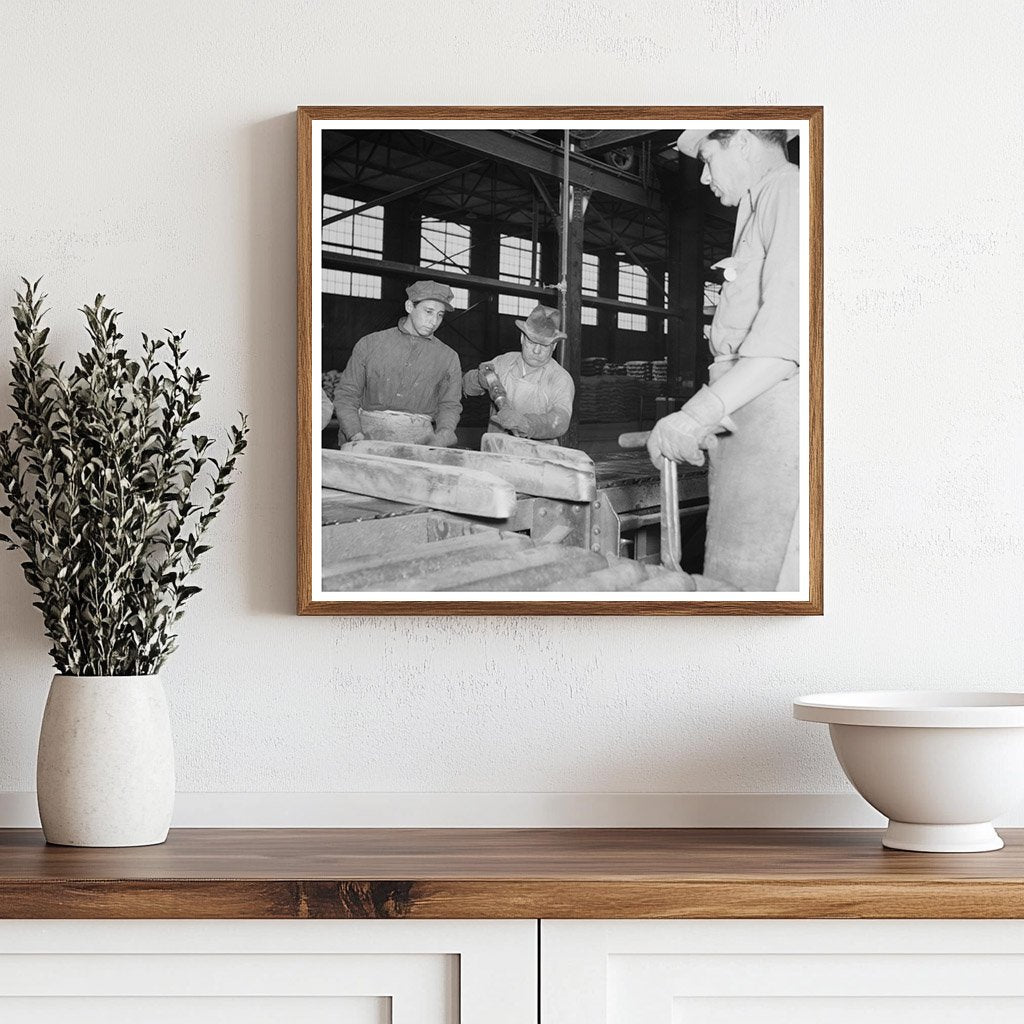 1942 Vintage Photo of Workman Trimming Ingot in El Paso - Available at KNOWOL
