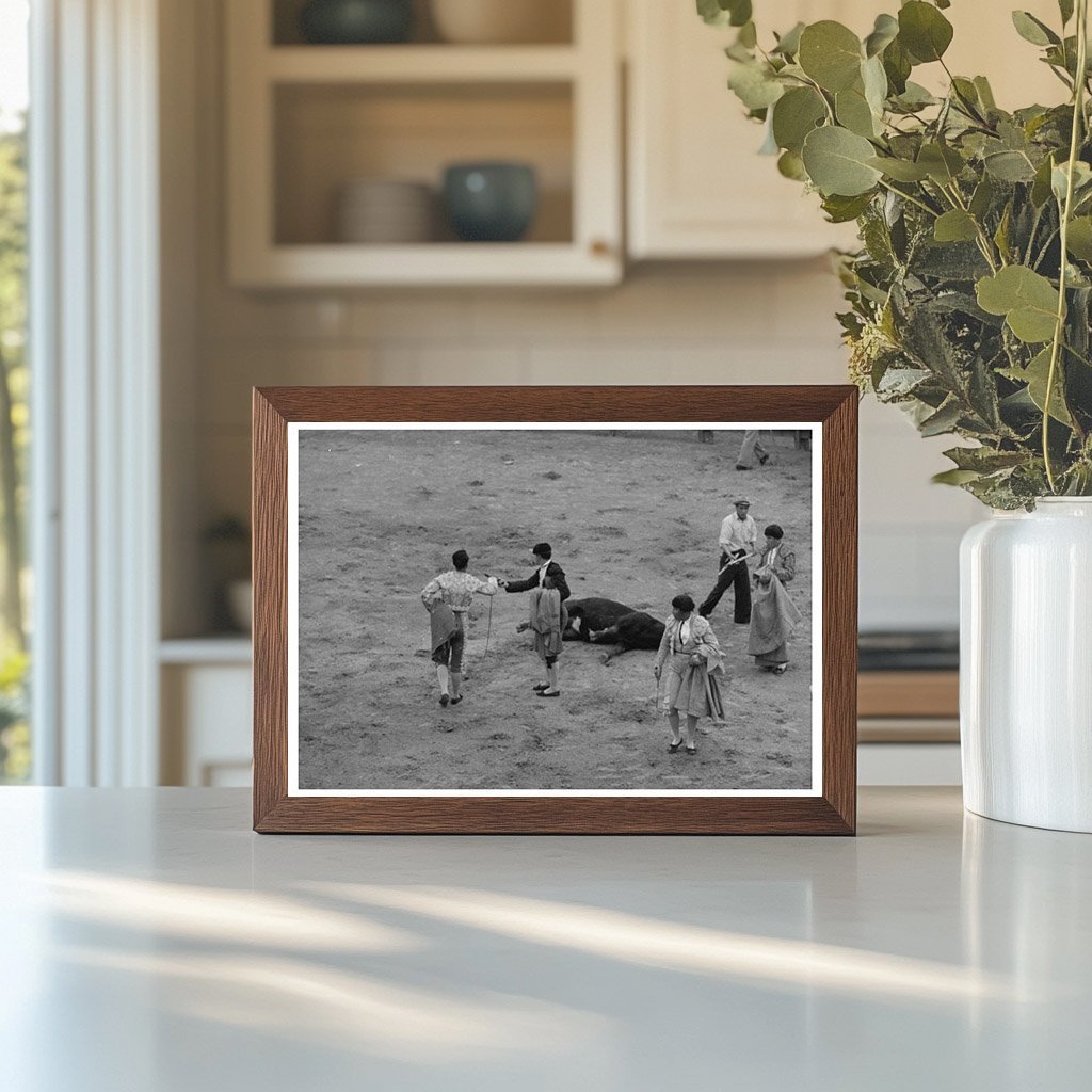 1942 Vintage Photograph of Bull Death in Matamoros Mexico - Available at KNOWOL