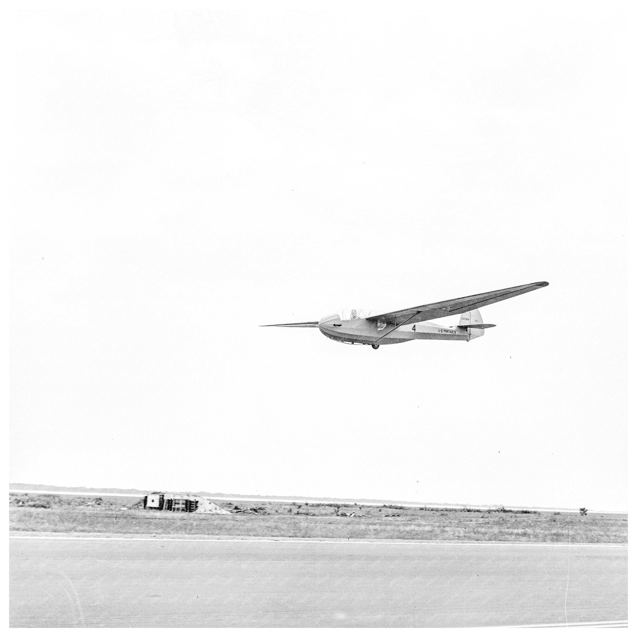 1942 Vintage Photograph of Glider Plane in Flight at Marine Corps Training Camp SC - Available at KNOWOL