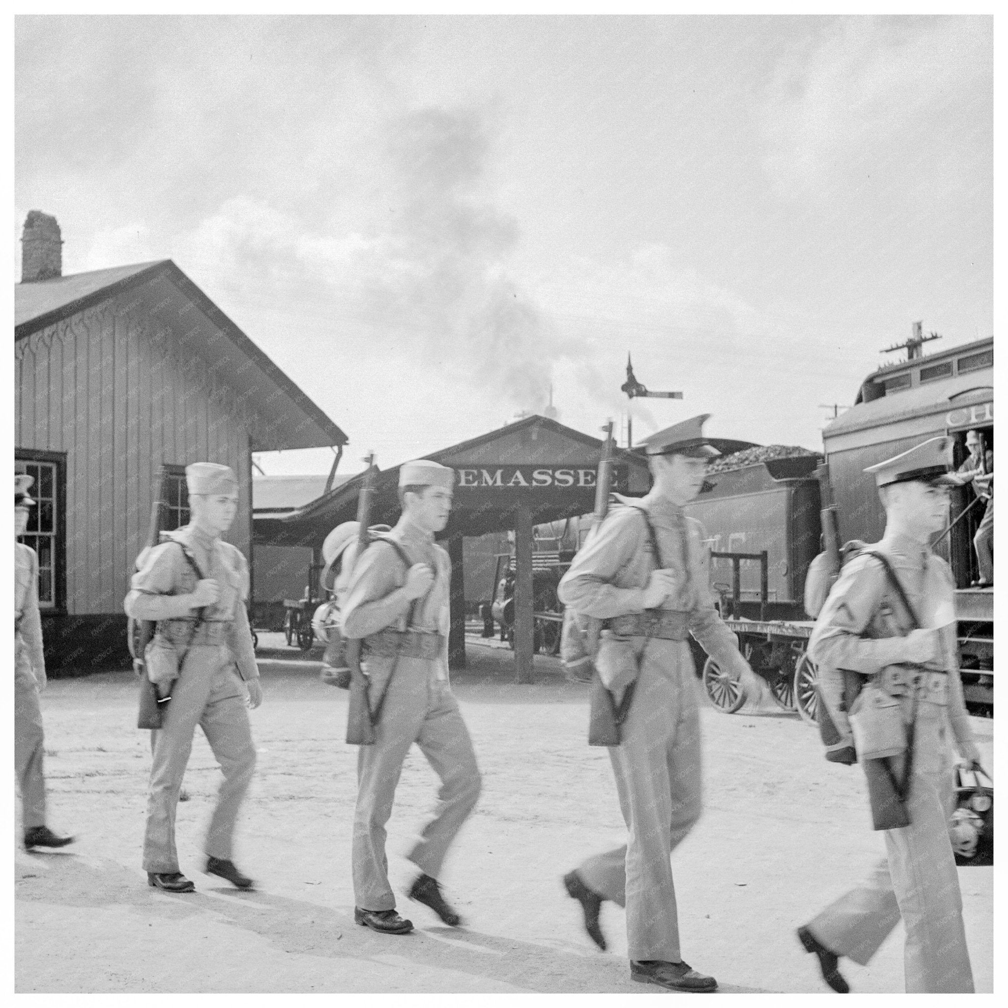 1942 Vintage Photograph of U.S. Marine Corps Glider Detachment Training at Parris Island - Available at KNOWOL
