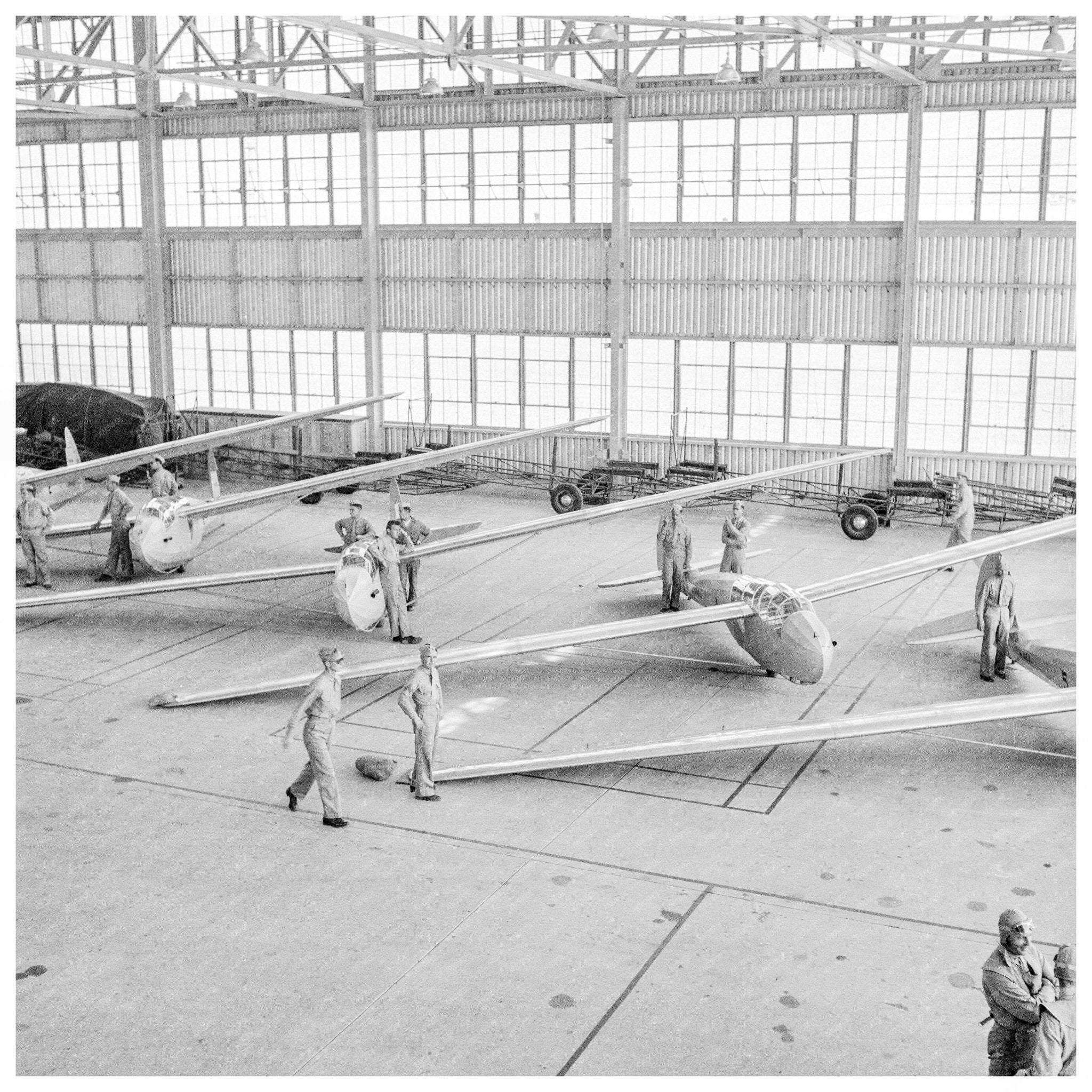 1942 Vintage Photograph of U.S. Marine Corps Glider Plane Hangars at Parris Island SC - Available at KNOWOL