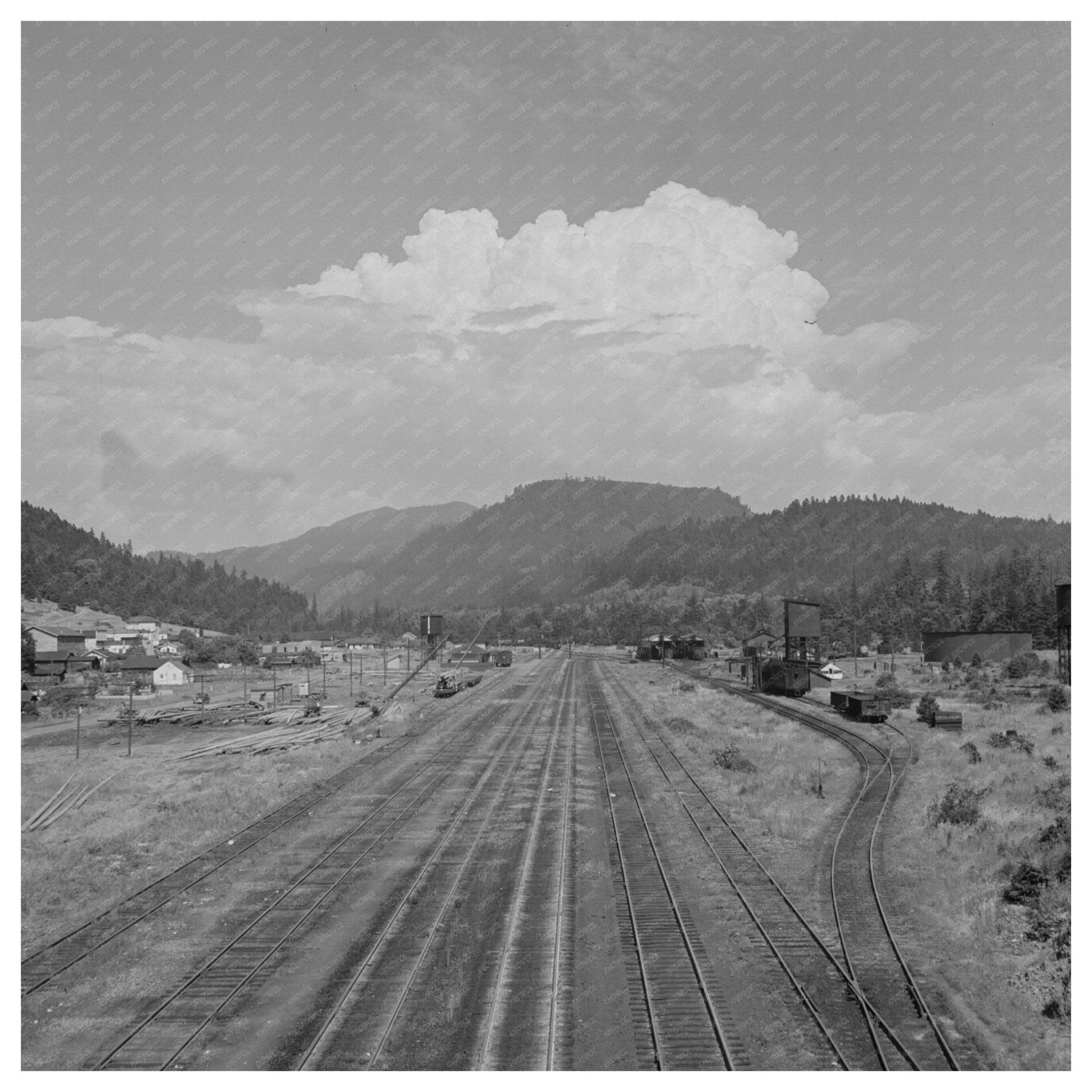 1942 Vintage Railroad Tracks in Oakridge Oregon - Available at KNOWOL