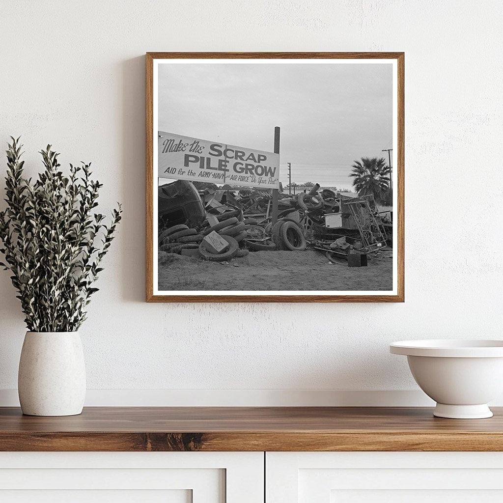 1942 Vintage Scrap Pile in Tulare California - Available at KNOWOL