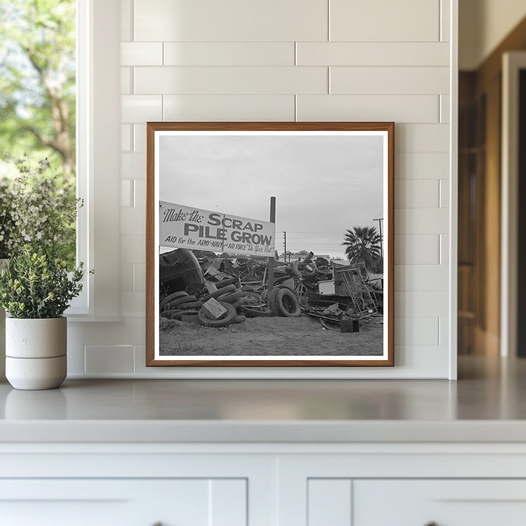 1942 Vintage Scrap Pile in Tulare California - Available at KNOWOL