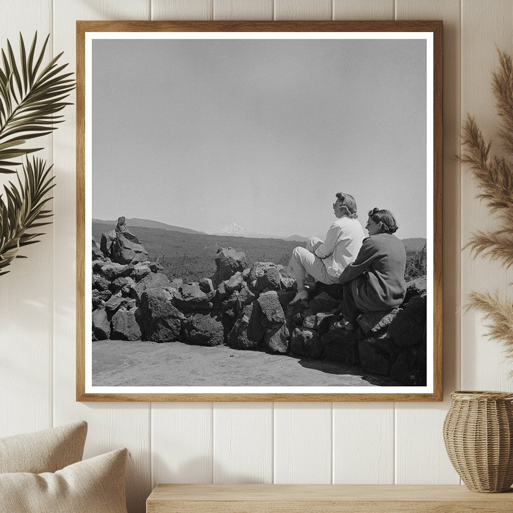 1942 Vintage Tourist at Dee Wright Observation Point Oregon - Available at KNOWOL