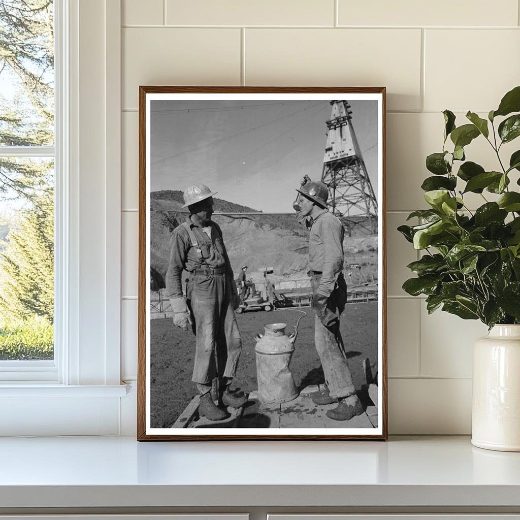 1944 Shasta Dam Workers Taking Water Break in California - Available at KNOWOL