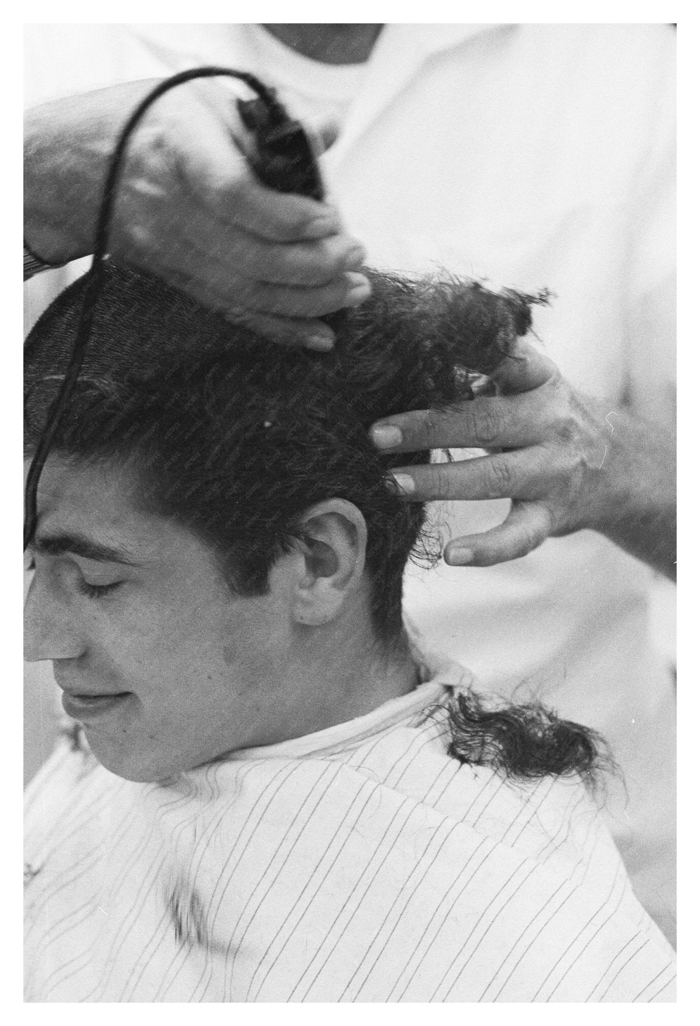 1967 Soldier Head Shaving Fort Jackson Vintage Photo - Available at KNOWOL
