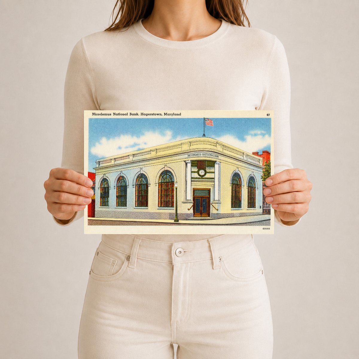 Nicodemus National Bank, Hagerstown, Maryland — Vintage Maryland Postcard