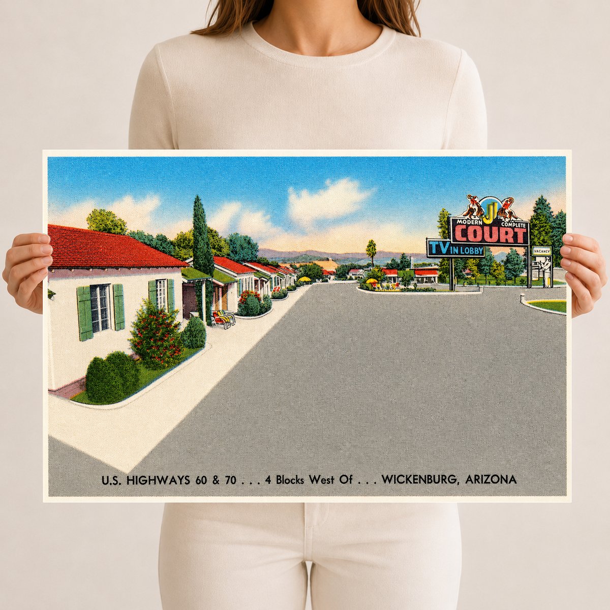 Wickenburg, AZ: Double J Court, U.S. highways 60 & 70, 4 blocks west of