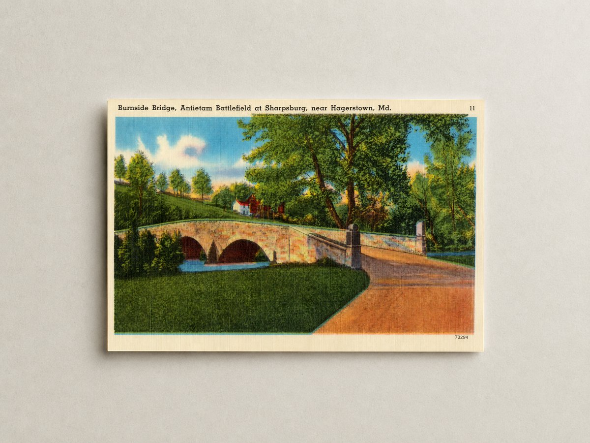 Burnside Bridge, Antietam Battlefield at Sharpsburg, near Hagerstown, MD — Vintage Maryland Postcard
