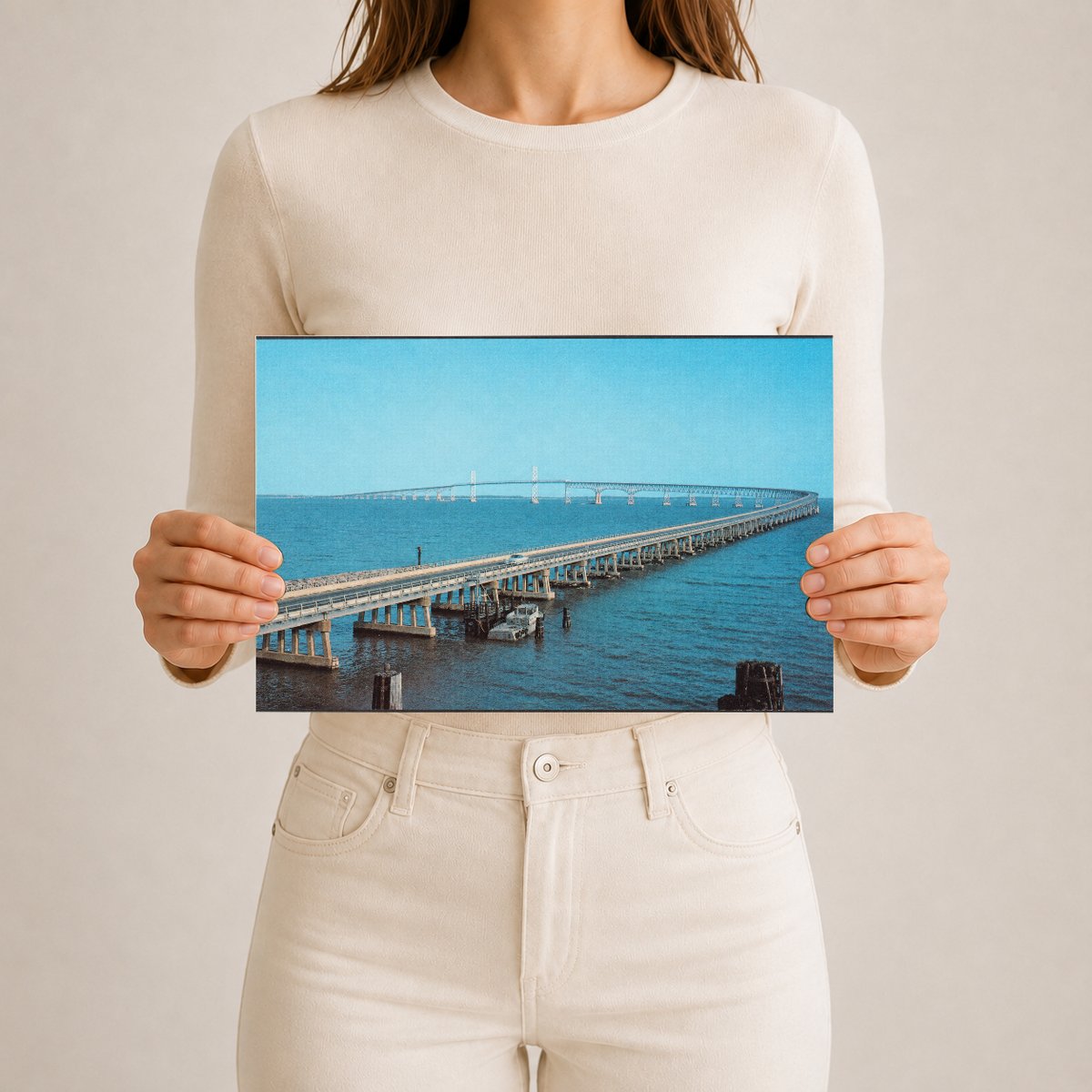 Chesapeake Bay Bridge — Vintage Maryland Postcard