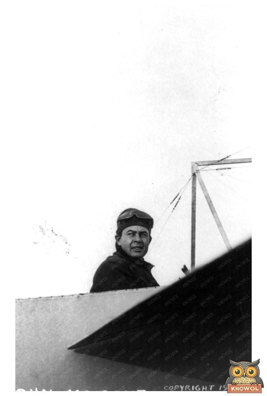 Pioneering Aviator John Moisant in Flight, c. 1910