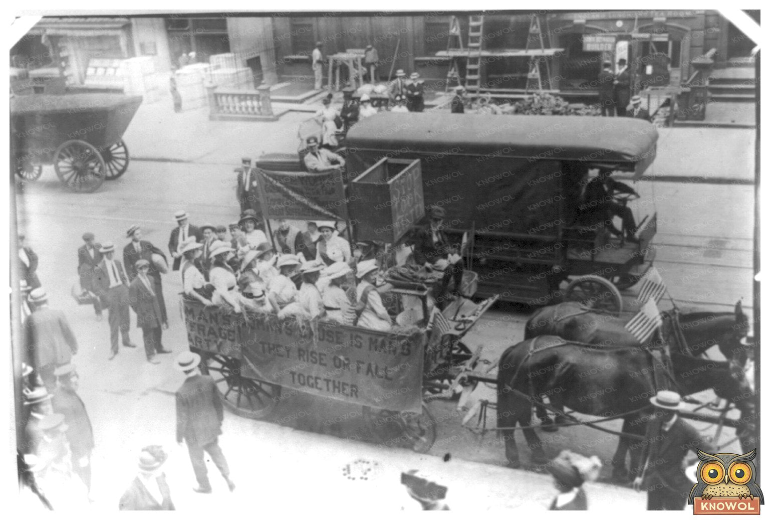 Empowered Suffragists Ride Through Yonkers, 1913