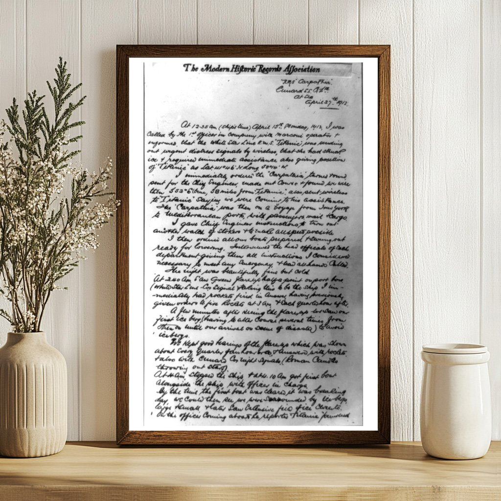 Historic Note on Carpathias Heroic Titanic Rescue