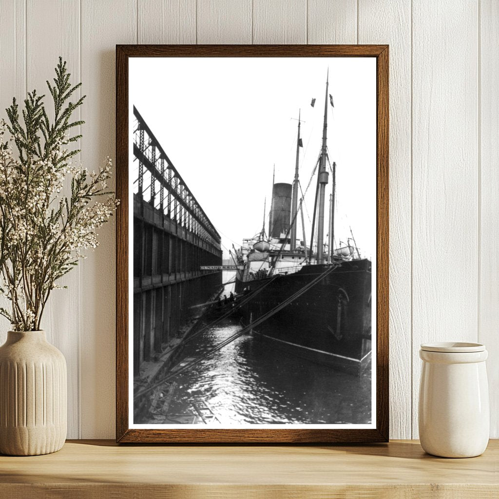Historic S.S. Carpathia Docked in 1912 NYC