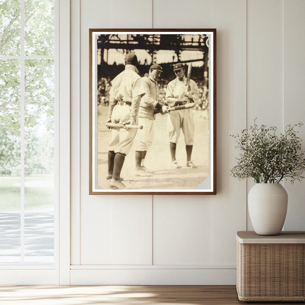 1909 Iconic Baseball Legends Testing Bats Together