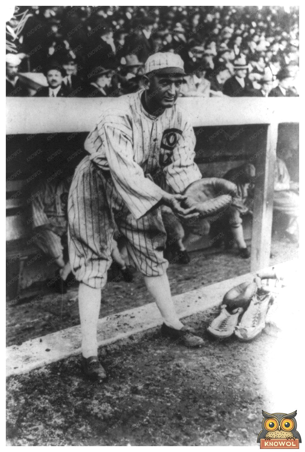 Joe Jacksons 1919 Catcher Pose, Chicago Baseball