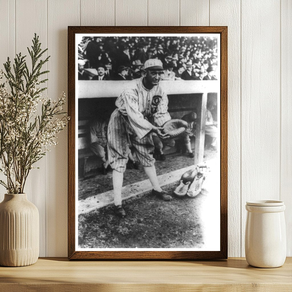 Joe Jacksons 1919 Catcher Pose, Chicago Baseball