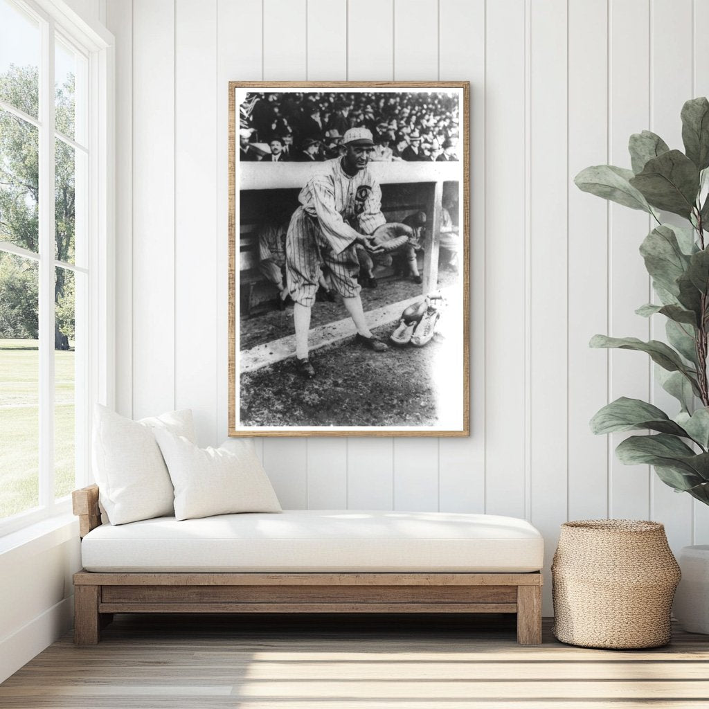 Joe Jacksons 1919 Catcher Pose, Chicago Baseball