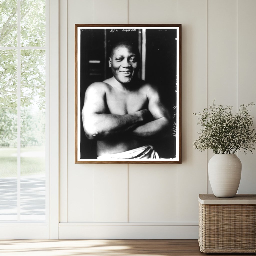 Historic Portrait of Jack Johnson, Boxing Legend, 1915