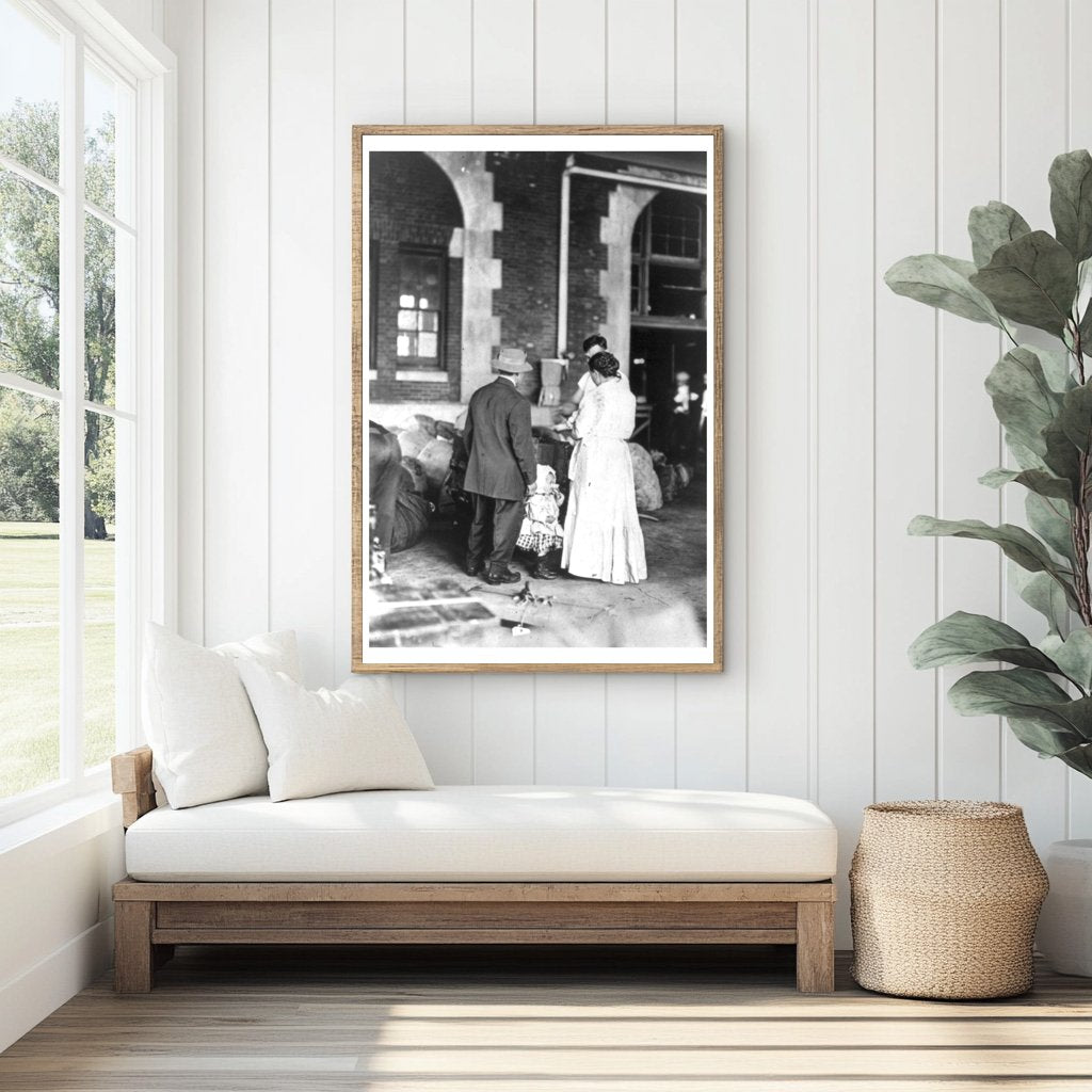 Heartfelt Arrival: Immigrant Family at Ellis Island, 1917