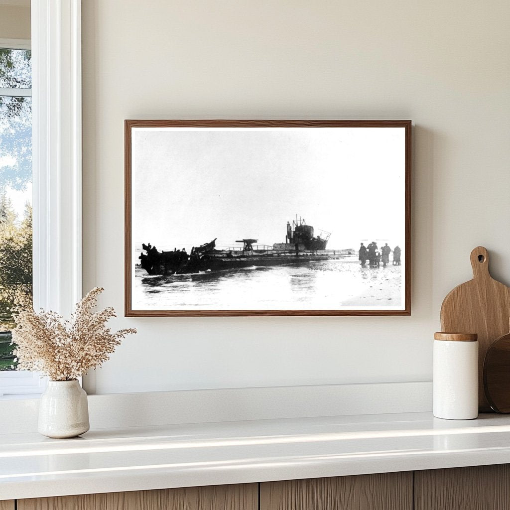 Historic U-20 Submarine Grounded on Danish Coast, 1916