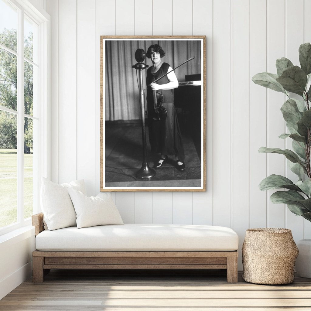 Elegant Violinist Captured in Timeless Performance